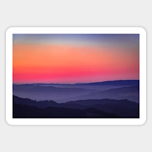 Sunset and mountains Sticker